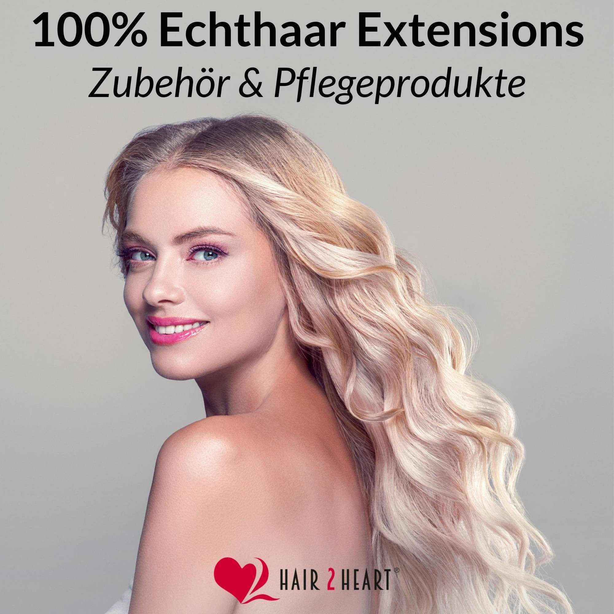 hair2heart Echthaar-Extension Tape Extensions glatt #10/0 Hell-Lichtblond 40cm