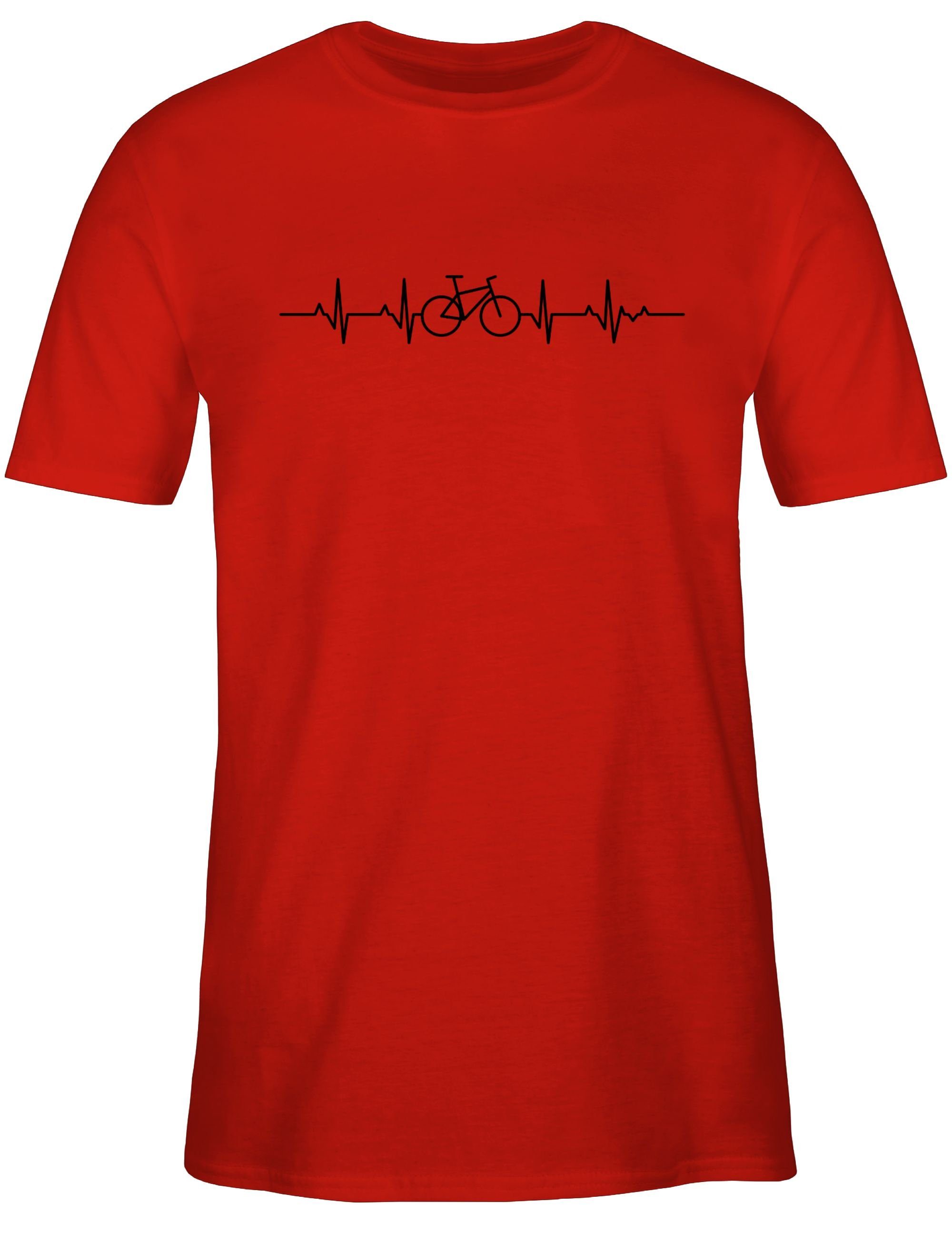 Shirtracer T-Shirt Herzschlag Fahrrad - schwarz günstig online kaufen