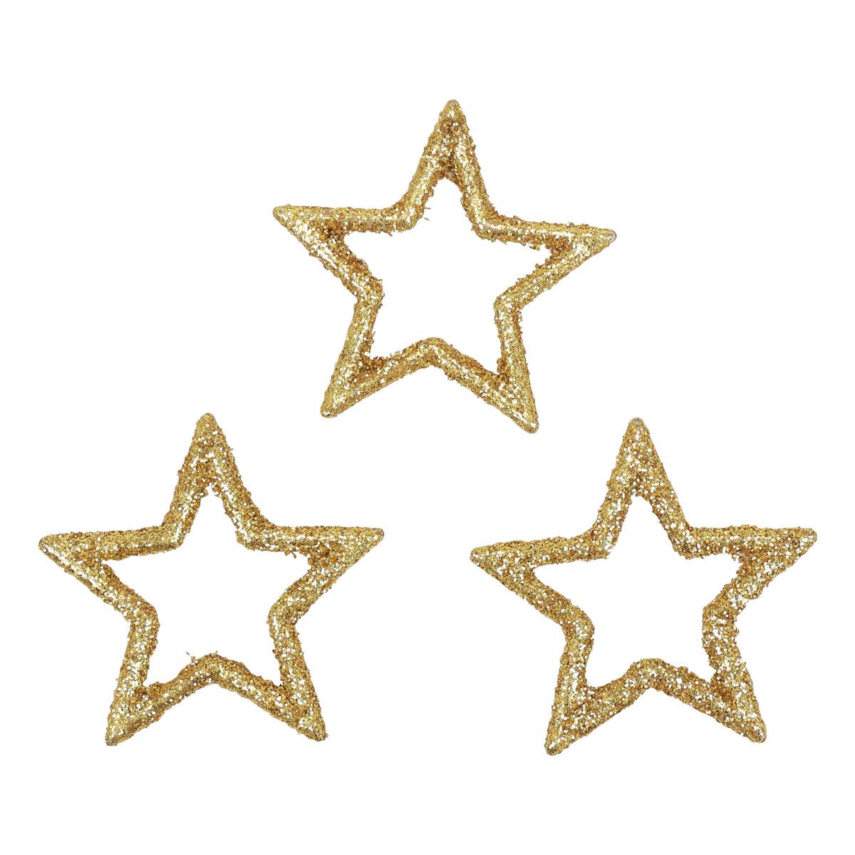 Viana Weihnachtsmann Weihnachtsdeko Glitzersterne Gold 120er Set Streudeko 4cm Ø