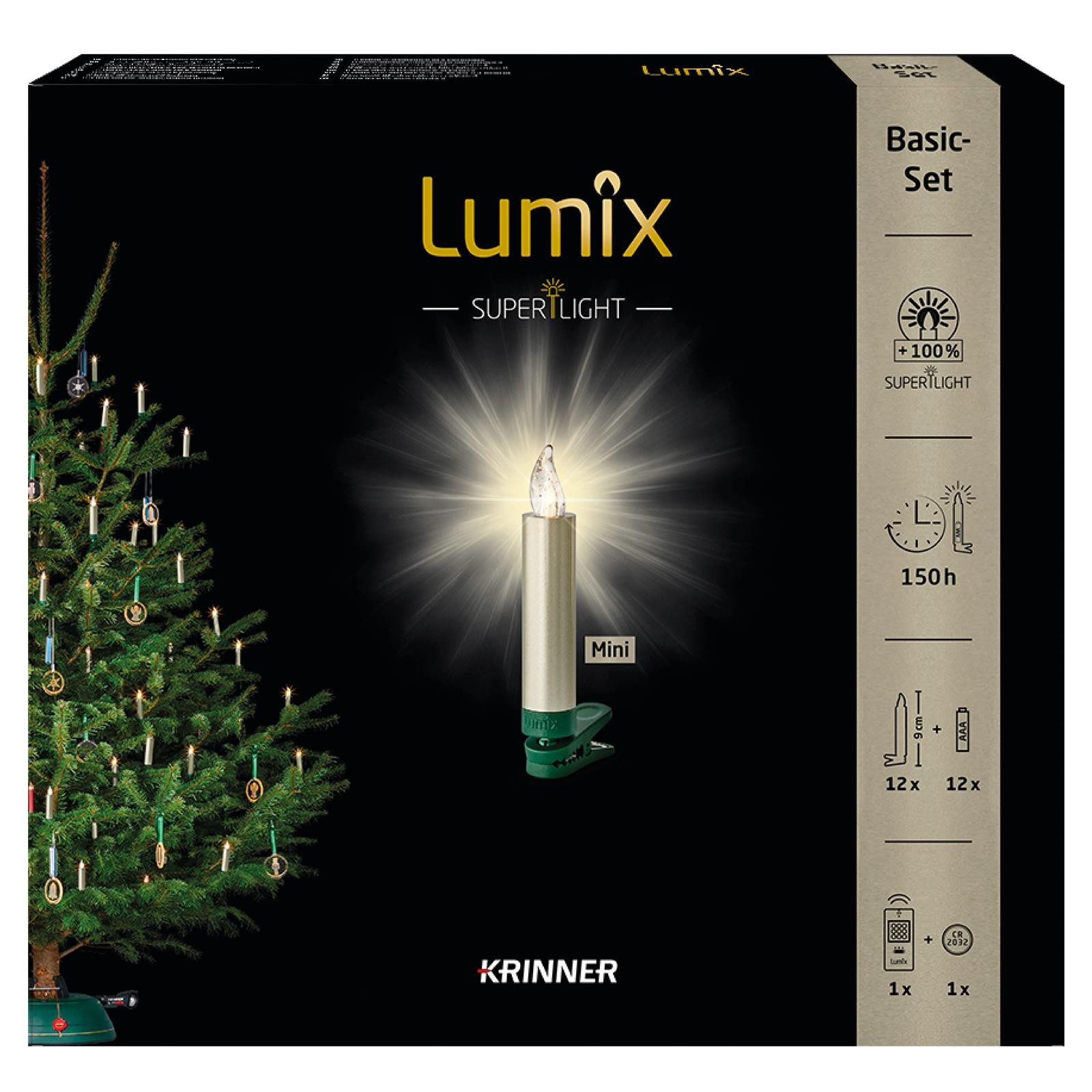 lumix LED-Christbaumkerzen LUMIX SuperLight Metallic Cashmere Mini Basis günstig online kaufen