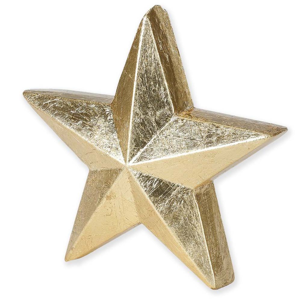 INGE-GLAS® Weihnachtsfigur Weihnachts-Stern Holz 17cm gold