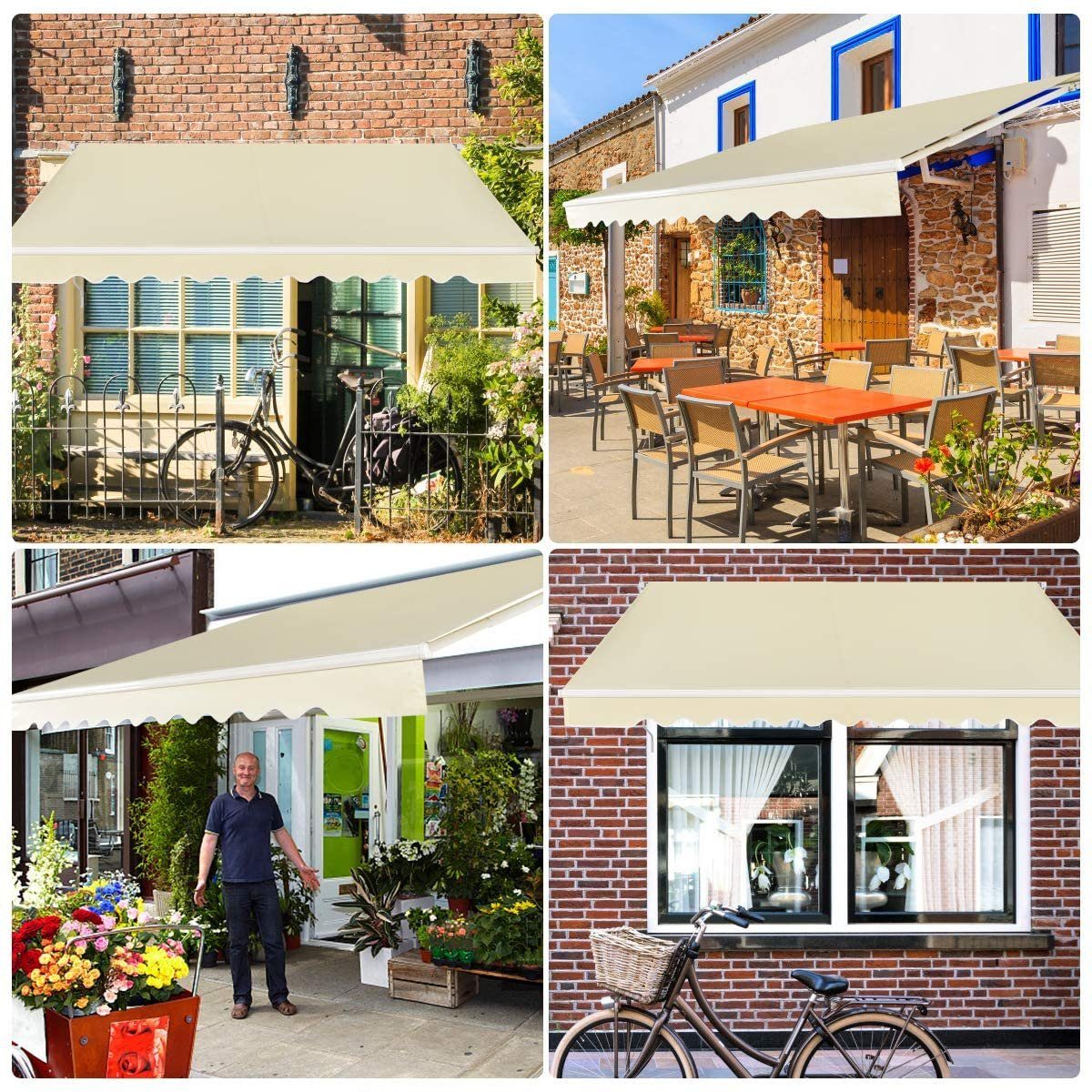 COSTWAY Gelenkarmmarkise 300x250cm mit Handkurbel, für günstig online kaufen