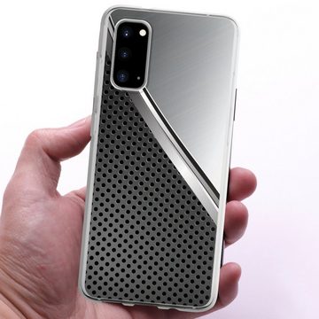 DeinDesign Handyhülle Carbon Stahl Metall Duo Metal Surface, Samsung Galaxy S20 Silikon Hülle Bumper Case Handy Schutzhülle