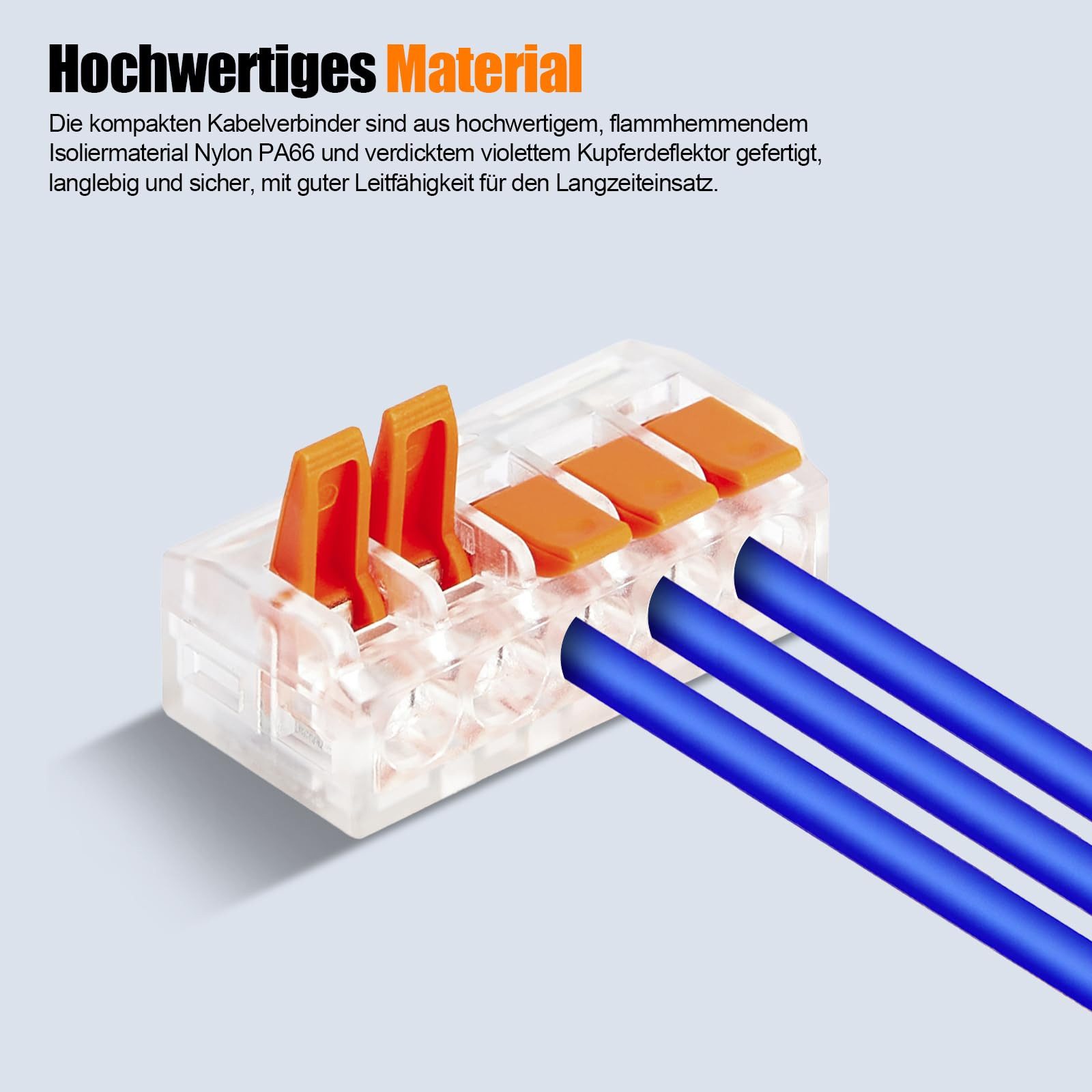 Bundviel Krokodilklemme Kabelverbinder Kabelklemmen Elektro Lüsterklemmen Steckbar, 90-tlg.