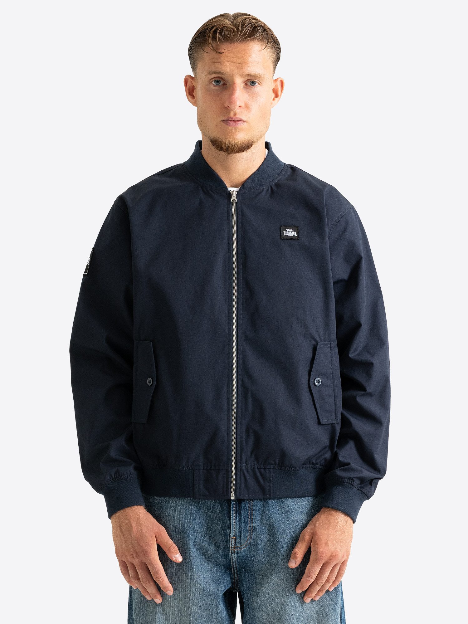 Lonsdale Collegejacke LEYTONSTONE mit Reißverschluss, aus Baumwolle und Polyester, normale Passform
