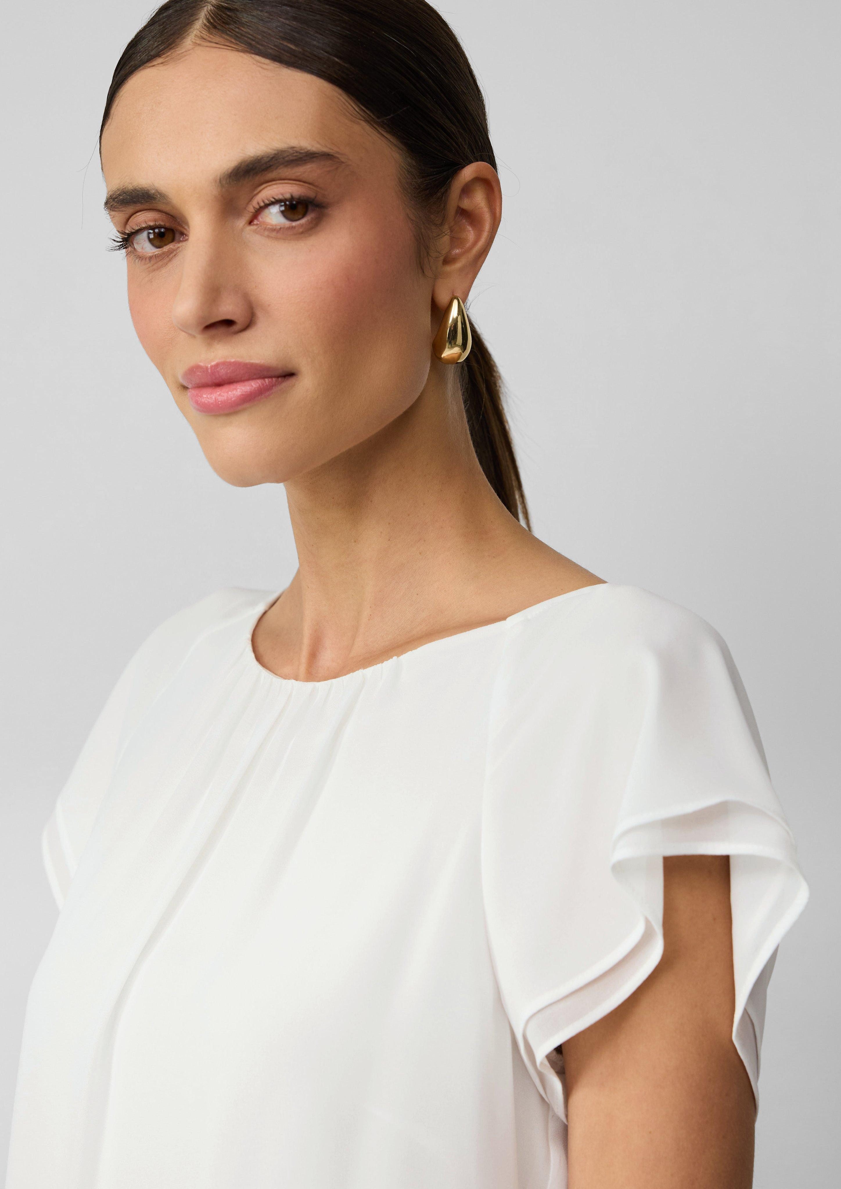 s.Oliver BLACK LABEL Kurzarmbluse Weiche Viskosebluse günstig online kaufen