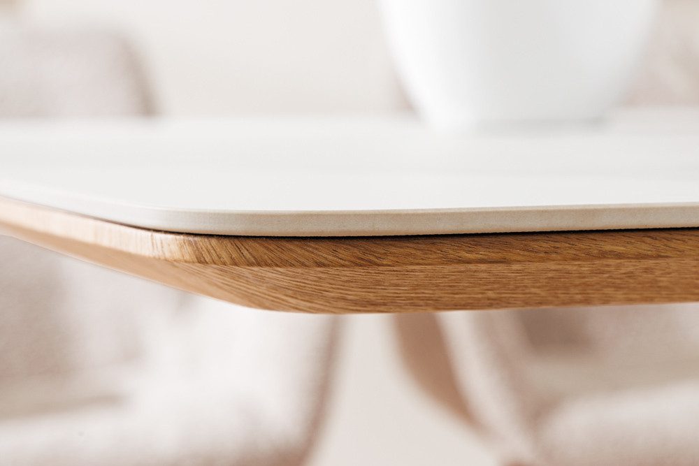 riess-ambiente Säulen-Esstisch UNIQUE 200cm weiß / braun · Konferenztisch mit Keramik-Tischplatte (Einzelartikel, 1-St), 8-10 Personen · Säulenfuß aus furnierte – Bild 5 von 5