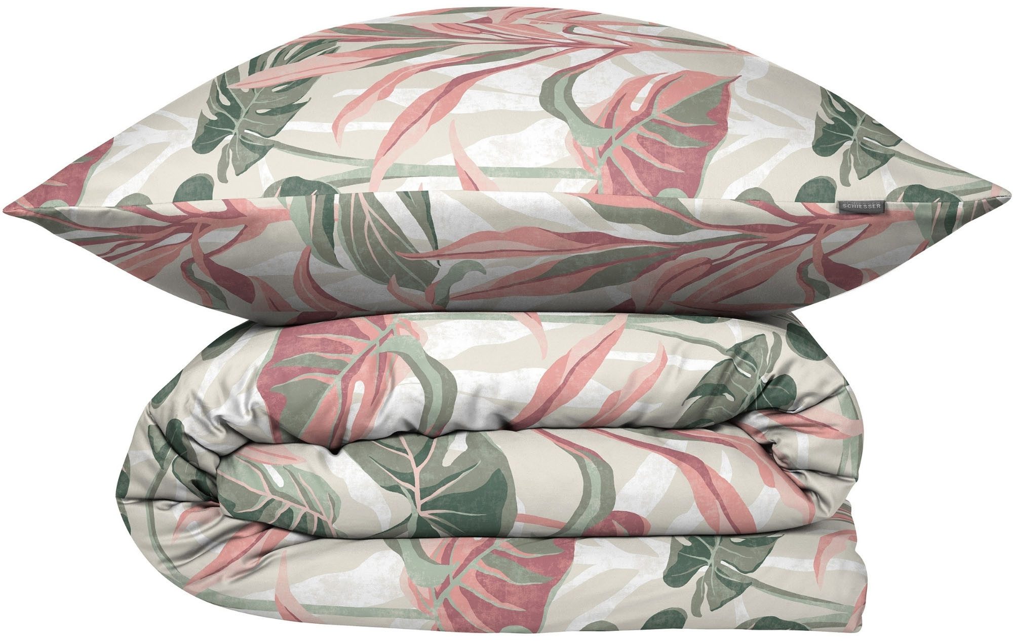 Schiesser Bettwäsche Camilla aus weicher Baumwolle mit floralem Muster, Renforcé, 2 teilig, MADE IN GREEN by OEKO-TEX®