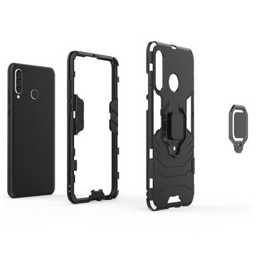 cofi1453 Bumper cofi1453® Ring Armor Kickstand Panzerhülle Bumper für Samsung Galaxy A71 5G (A716F) Silikon Hard Case Hülle Zubehör Panzerschale Schwarz