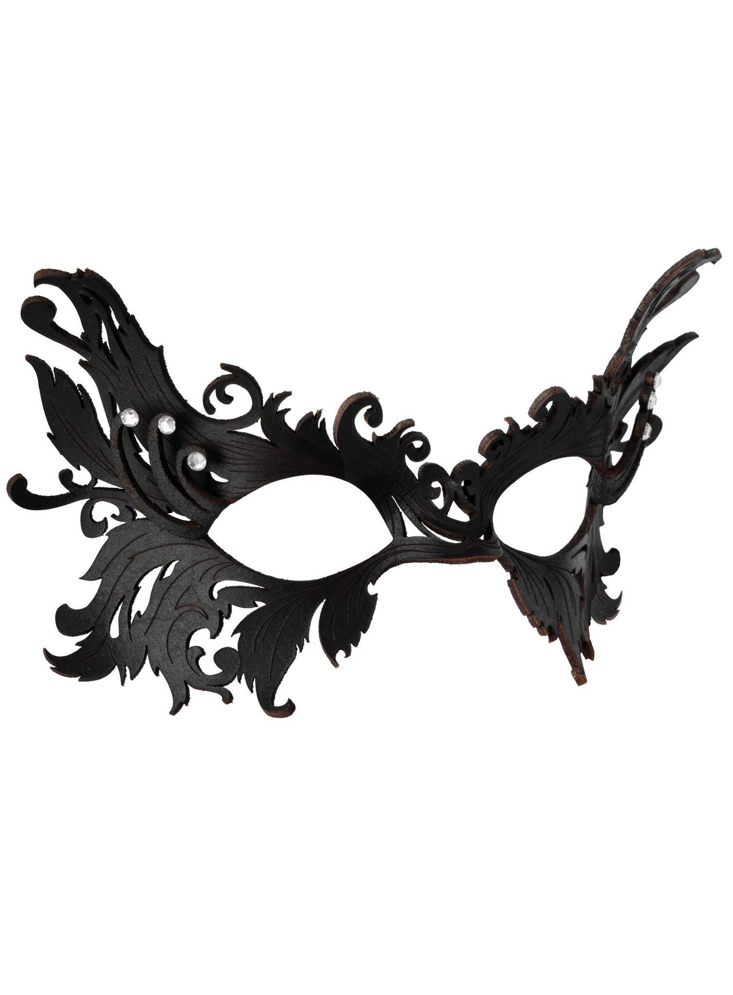 Andracor Verkleidungsmaske Ledermaske Schwarzer Schwan, Elegante Ledermaske im venezianischen Stil von der Andracor Lederwerks