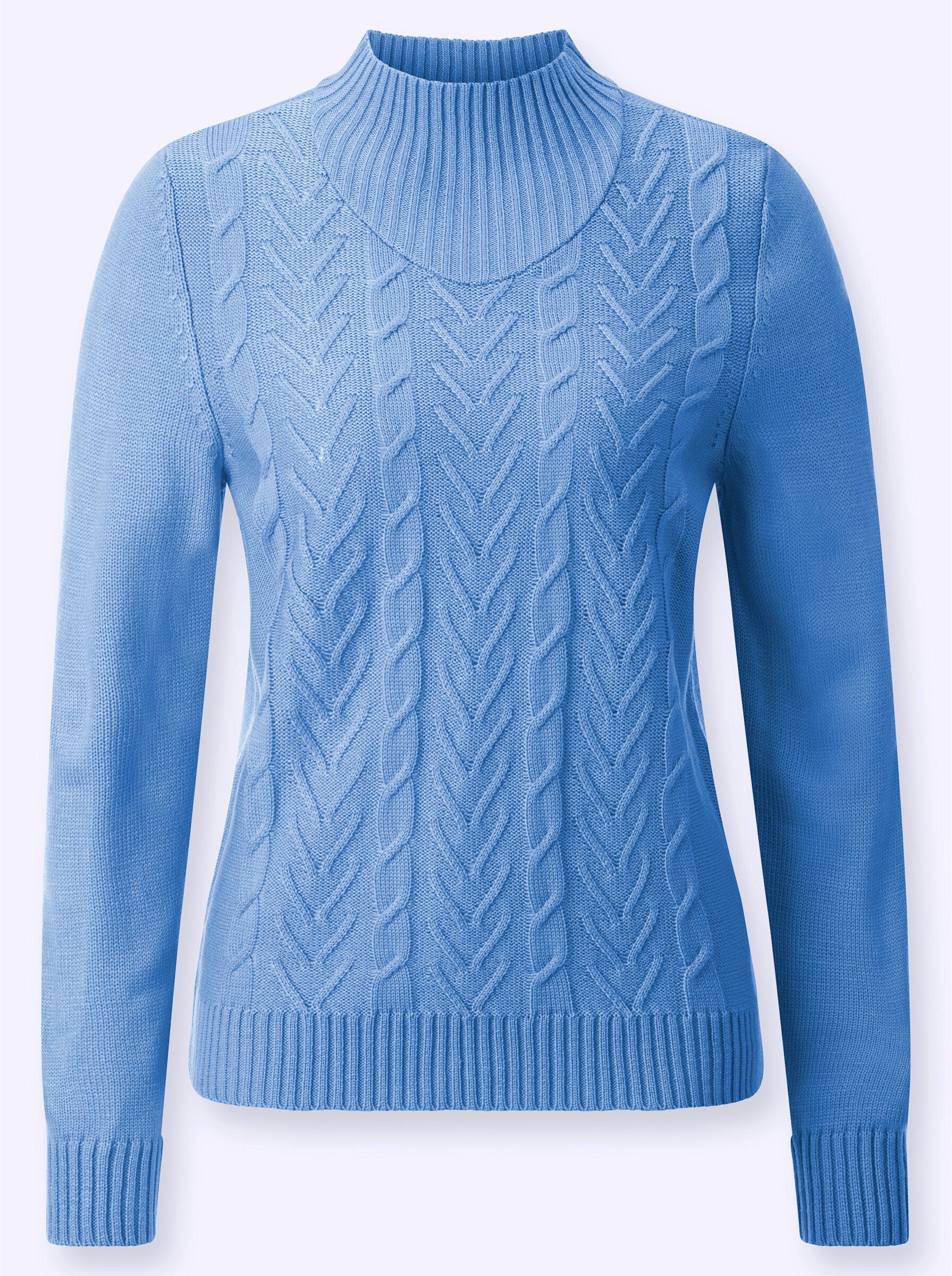 Strickpullover Pullover Langarm Zopfmuster