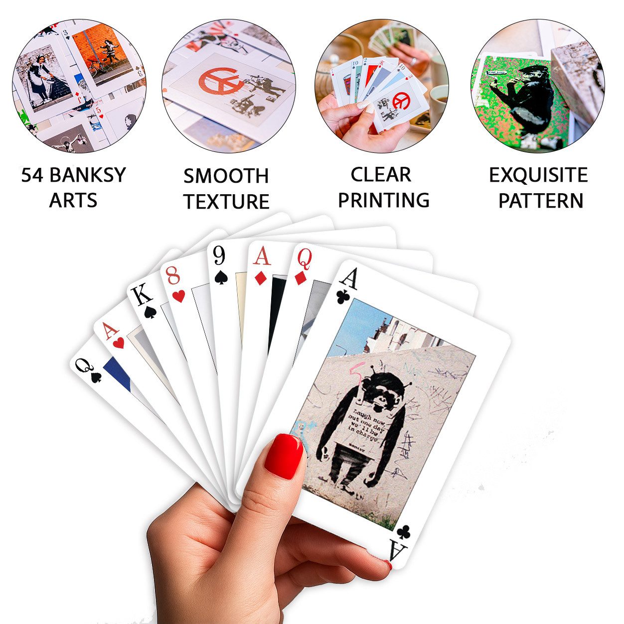 AvantgART Spiel Banksy Spielkarten – Klassisches Kartendeck mit Kunstmotiven