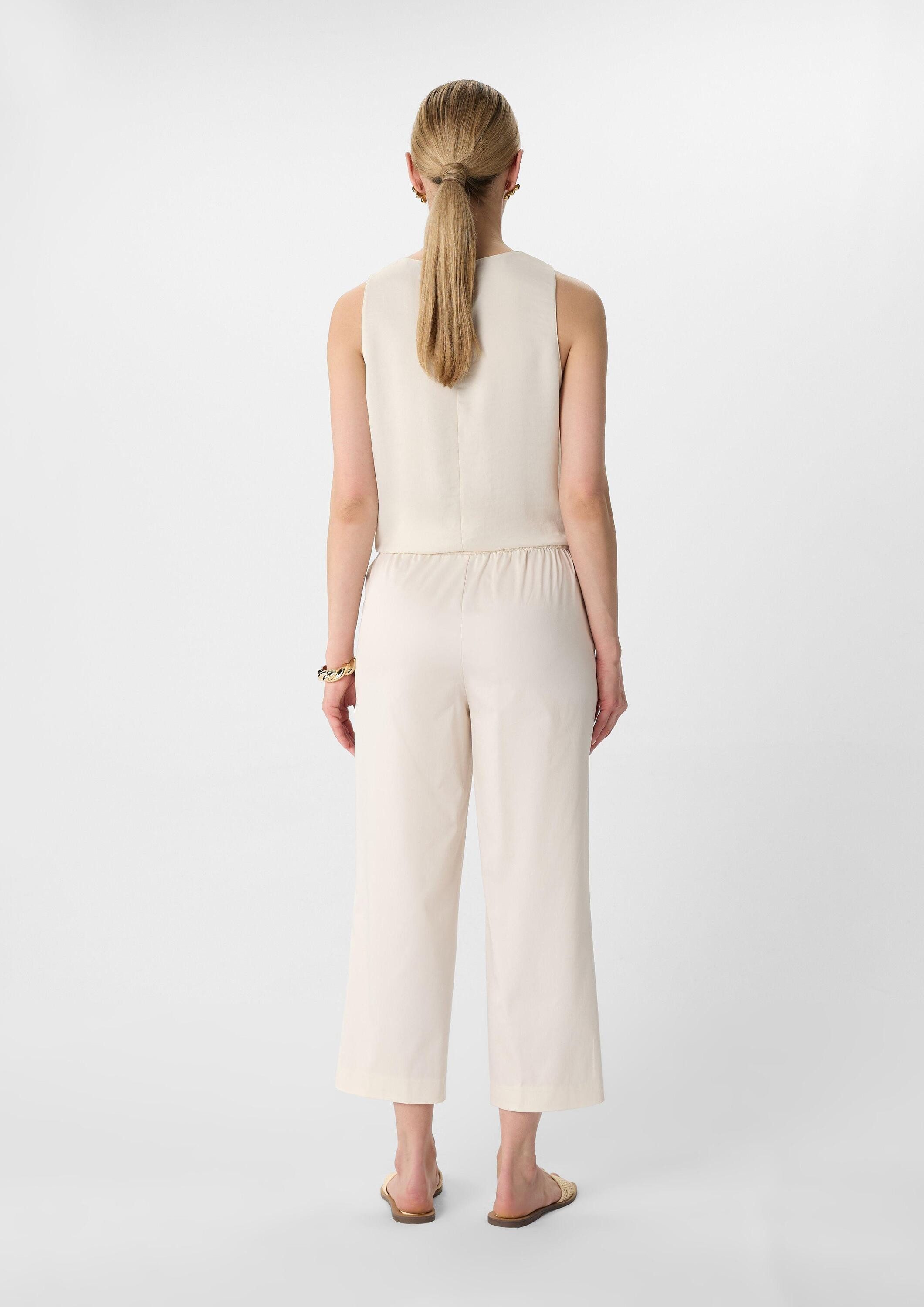 comma Culotte Hose Crop-Hose aus Popeline im Relaxed Fit