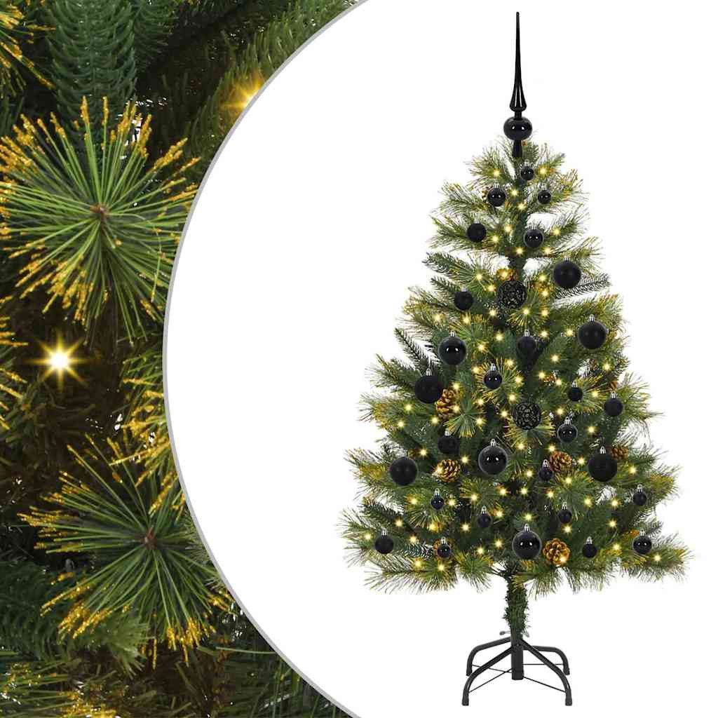 vidaXL Künstlicher Weihnachtsbaum Künstlicher klappbarer Weihnachtsbaum mit Tannenzapfen 120 cm