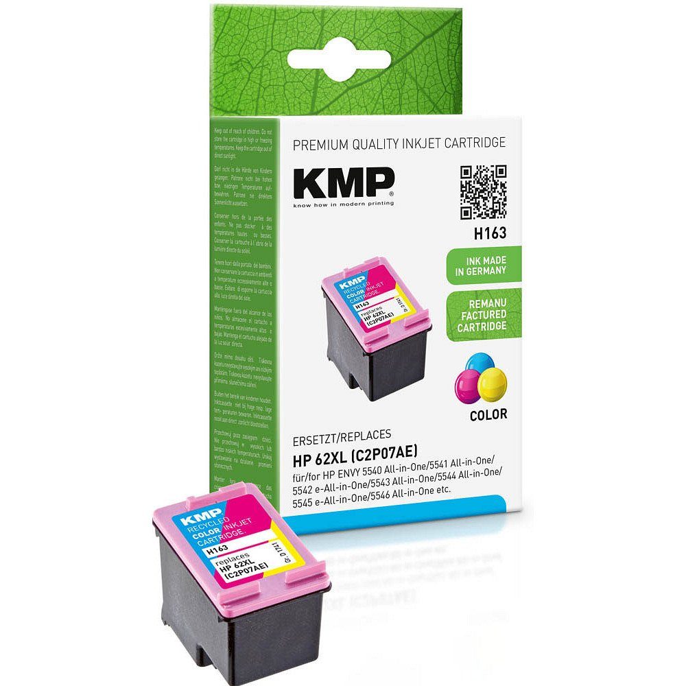 KMP 1 Tintenpatrone color Tinte HP ERSETZT - 62XL H163