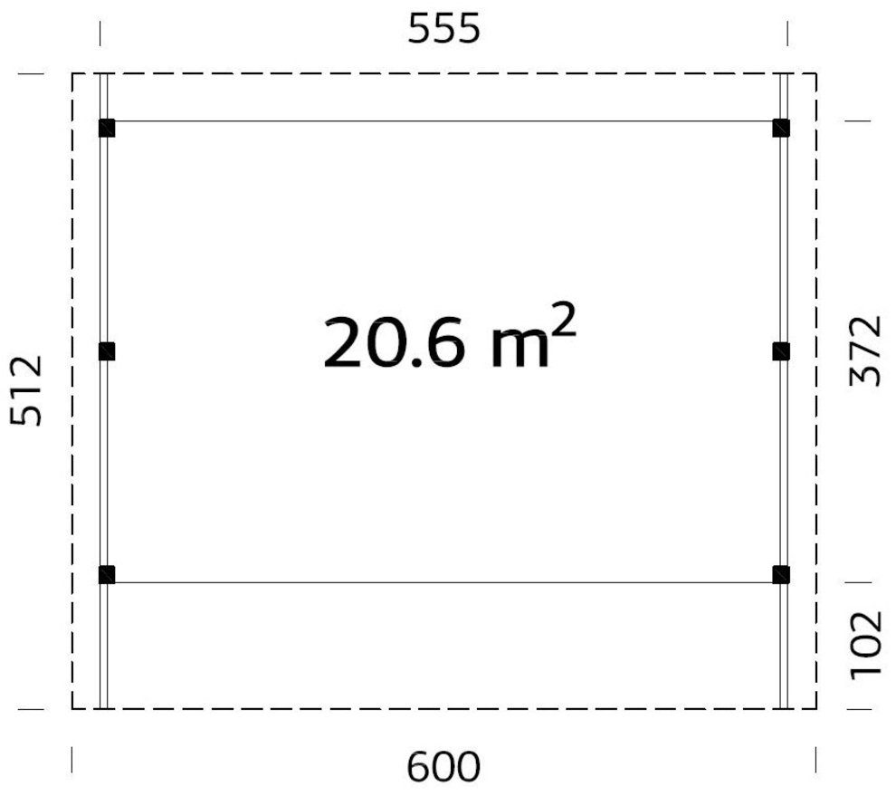 600x512 Karl, Doppelcarport Palmako cm BxT: