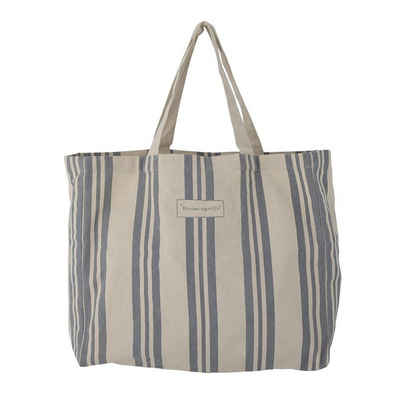 Bloomingville Shopper Trina, Einkaufstasche in Blau, 47x40x16cm, aus Baumwolle