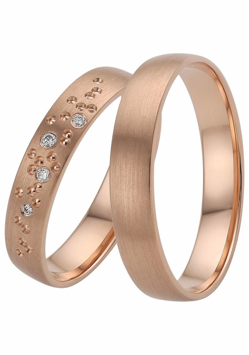 Firetti Trauring Schmuck Geschenk Gold 375 Hochzeit Ehering "LIEBE" Sterne, Made in Germany, wahlweise mit oder ohne Brillanten