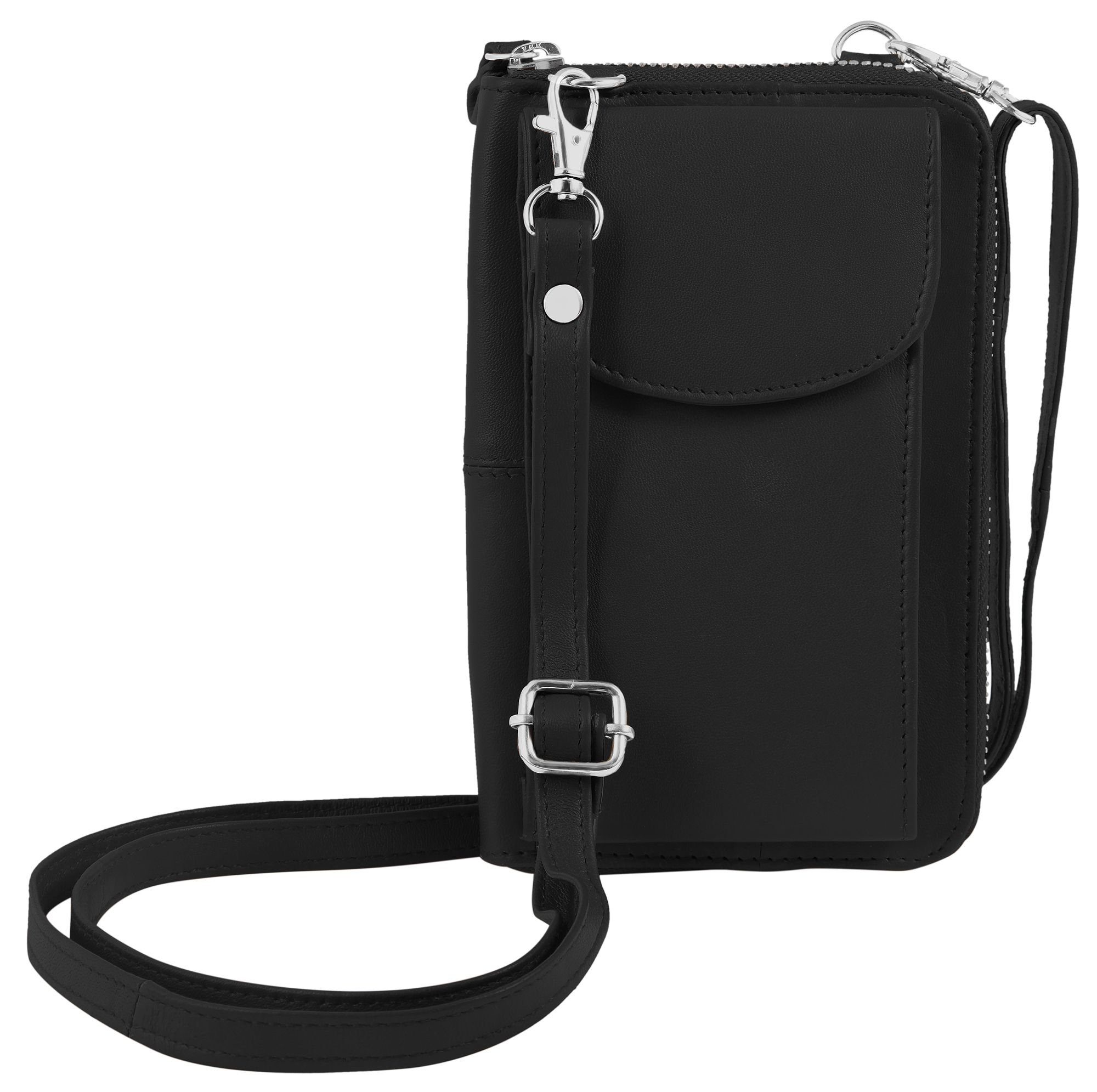 AKZENT Handytasche Naima Unisex Handyumhängetasche mit Geldbörse aus Echtleder (einzeln)
