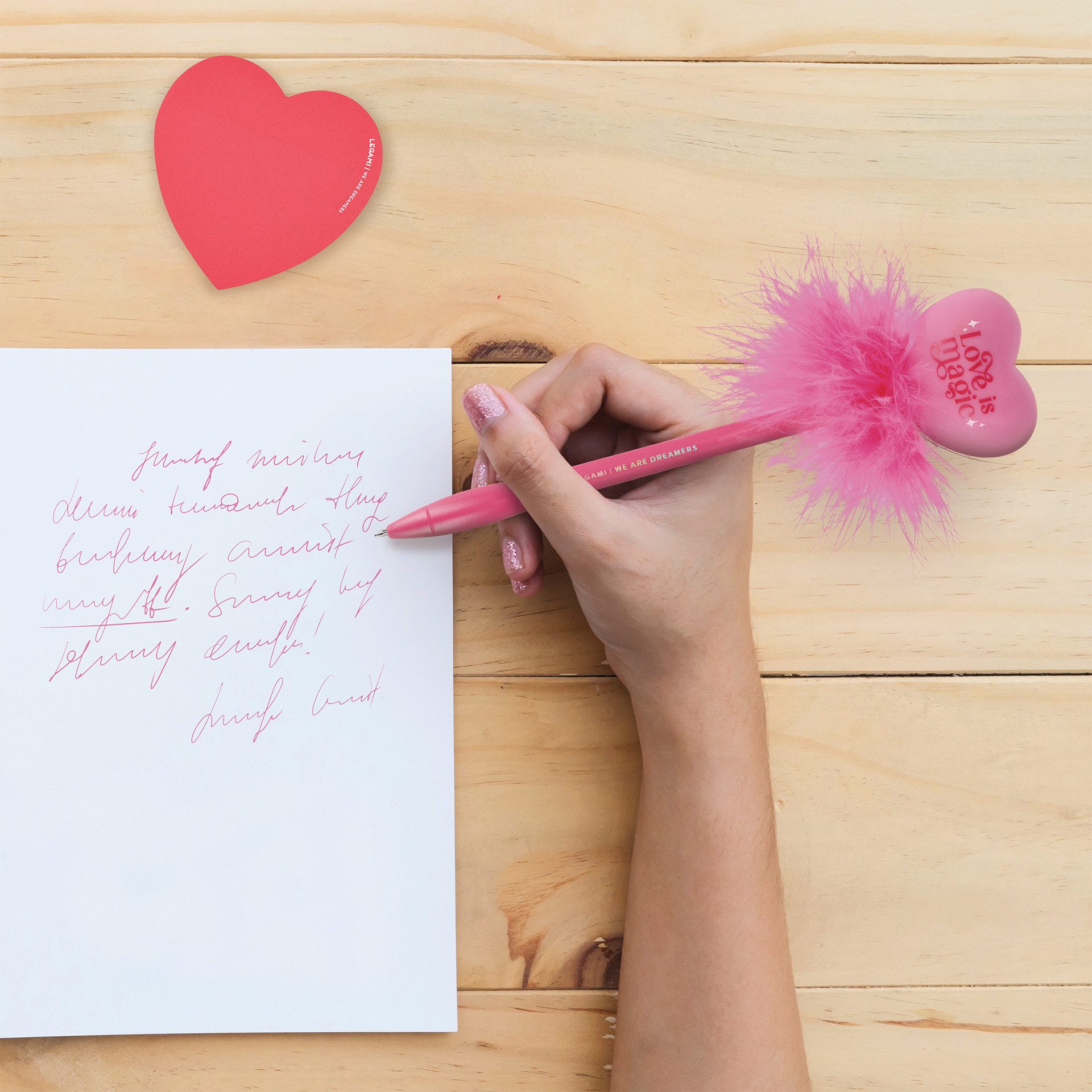 Legami Kugelschreiber Legami Leuchtender Kugelschreiber Writing is Magic Heart Herz