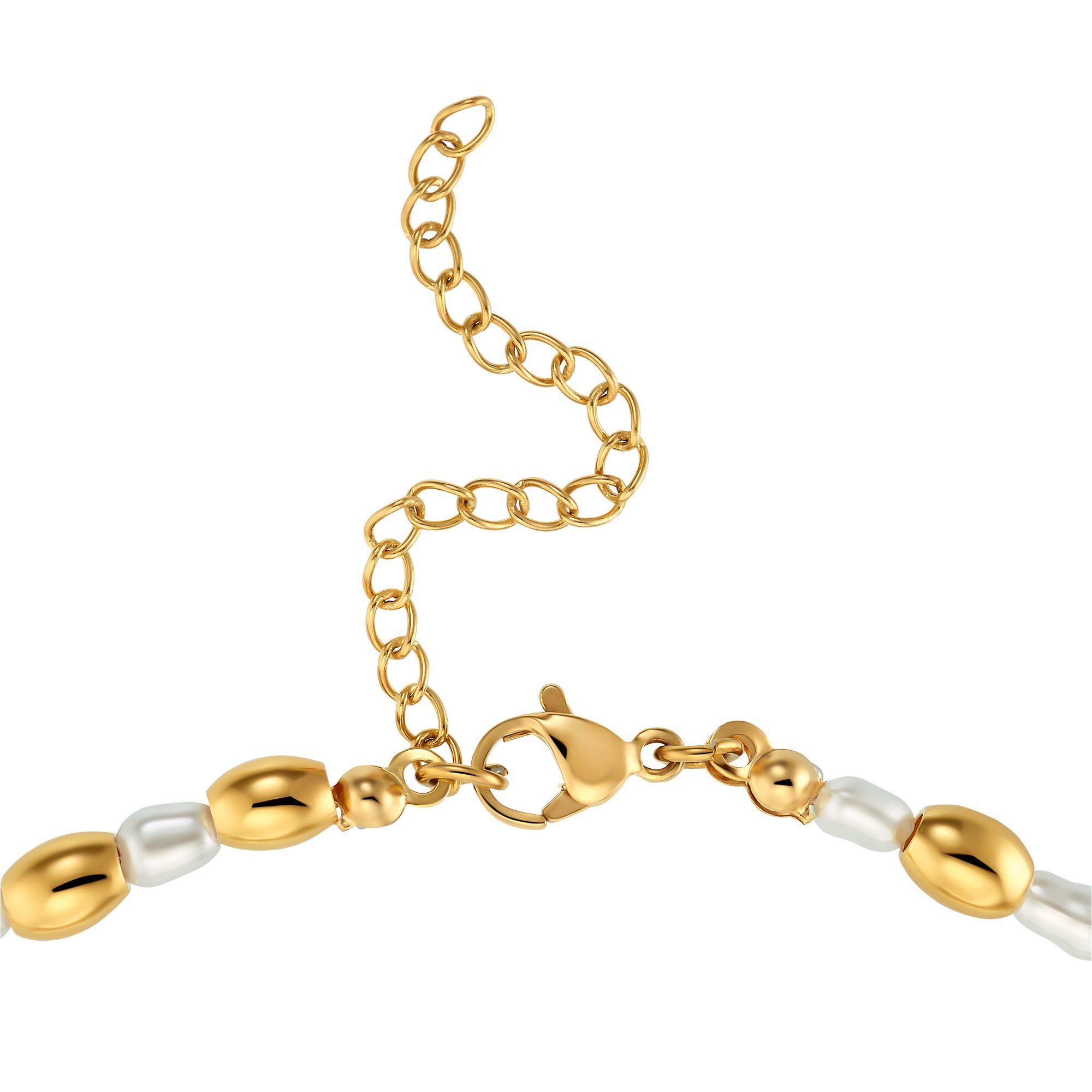 Heideman Collier Halskette (inkl. Perlen silberfarben poliert ausgefallenen Maya mit Geschenkverpackung), goldfarben