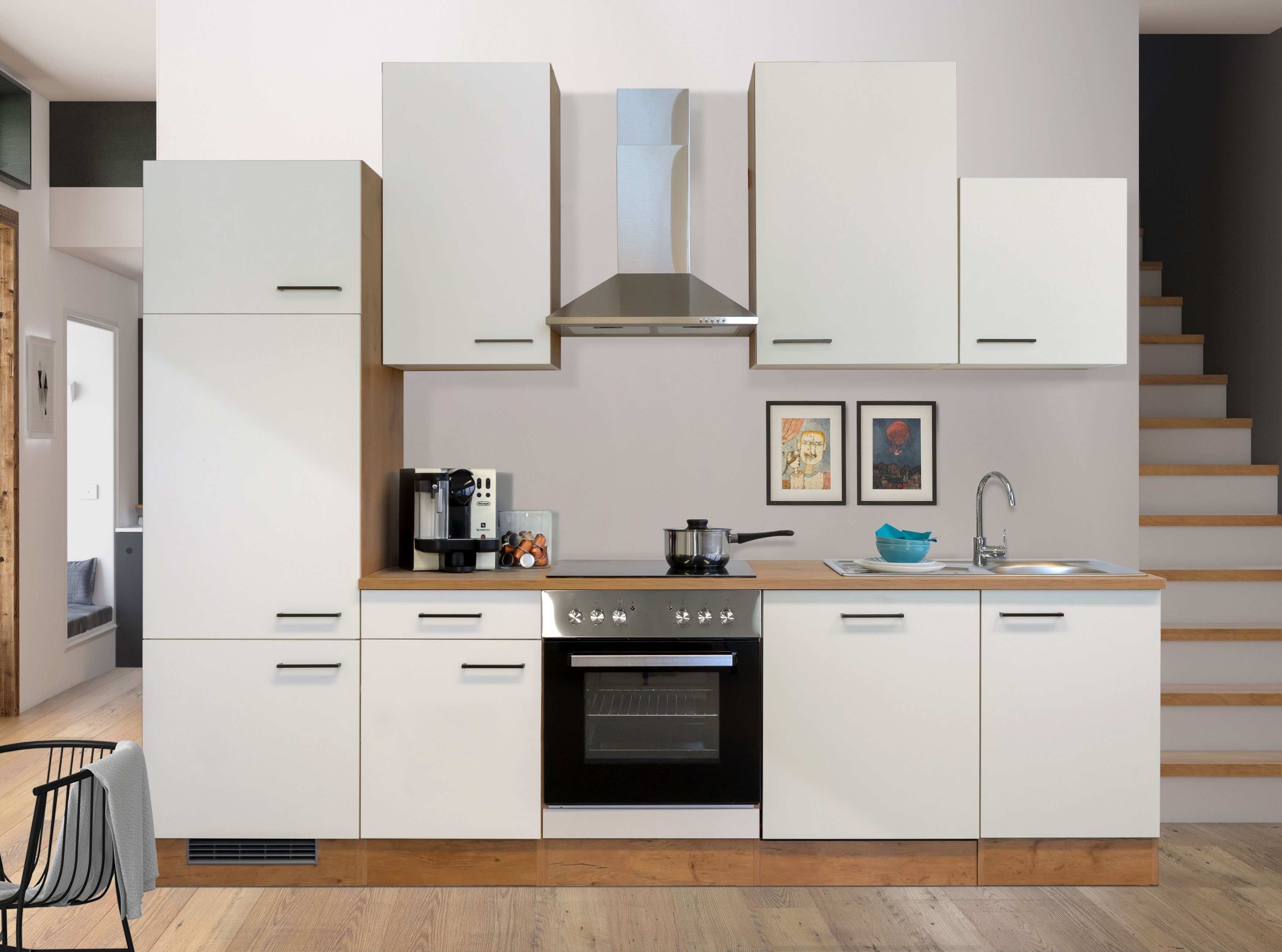 Flex-Well Küchenzeile Vintea, mit E-Geräten, Gesamtbreite 280 cm