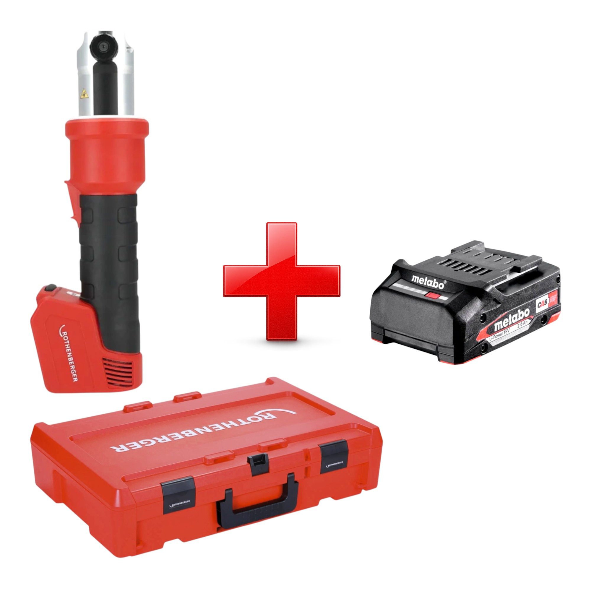 Rothenberger Werkstattpresse ROMAX NANO Grundmaschine 18 V + 1x Akku 2,0Ah + Rocase - ohne Lader