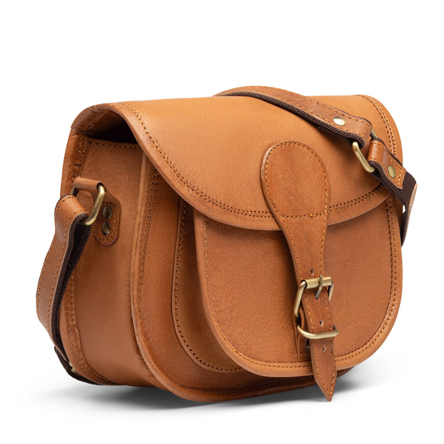 SID & VAIN Umhängetasche echt Leder Crossbody Bag groß braun Schultertasche Damen, Crossbody Bag Echtleder für Damen, Umhängetasche kastanien-braun