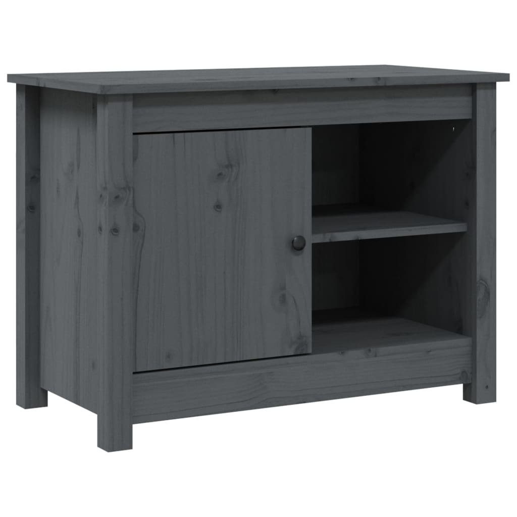 Grau Massivholz 70x36,5x52 furnicato TV-Schrank Kiefer cm