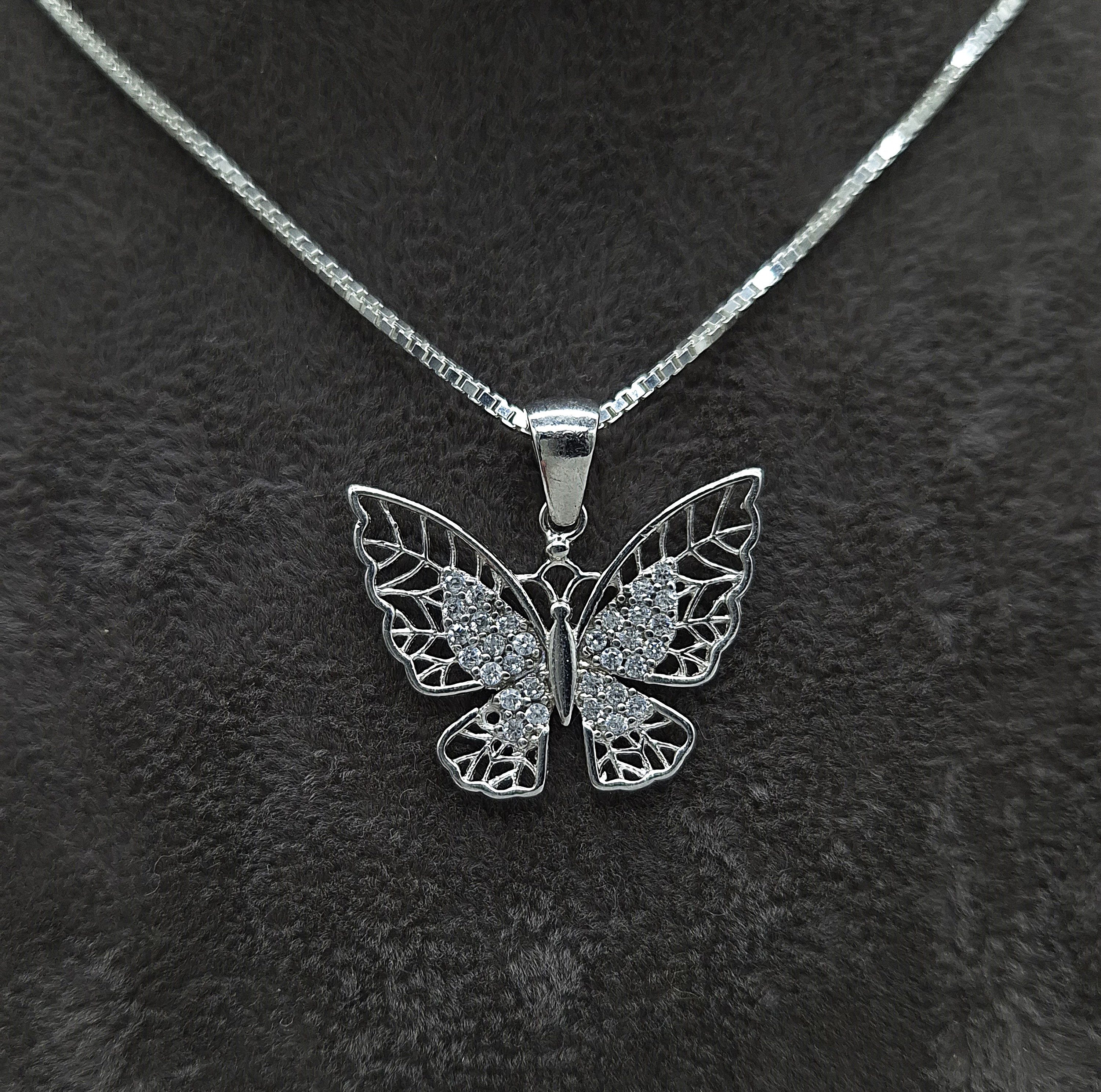 NAHLE Kette mit Anhänger Schmetterling Anhänger Damen Baguette 925 Silberke günstig online kaufen