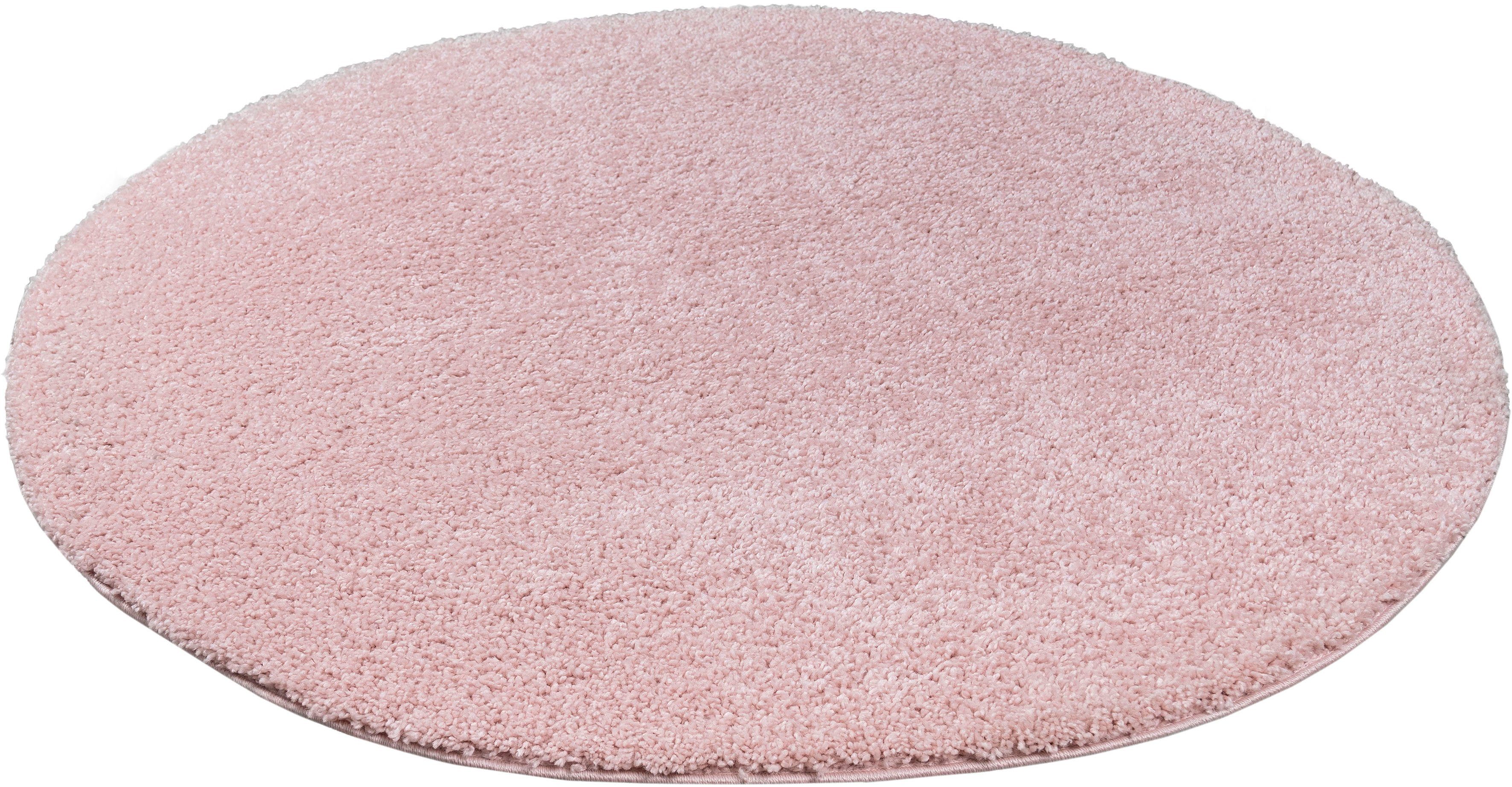 Teppich Viva Teppich rund, Home affaire, rund, Höhe: 45 mm, Uni-Farben, einfarbig, besonders weich und kuschelig rosa