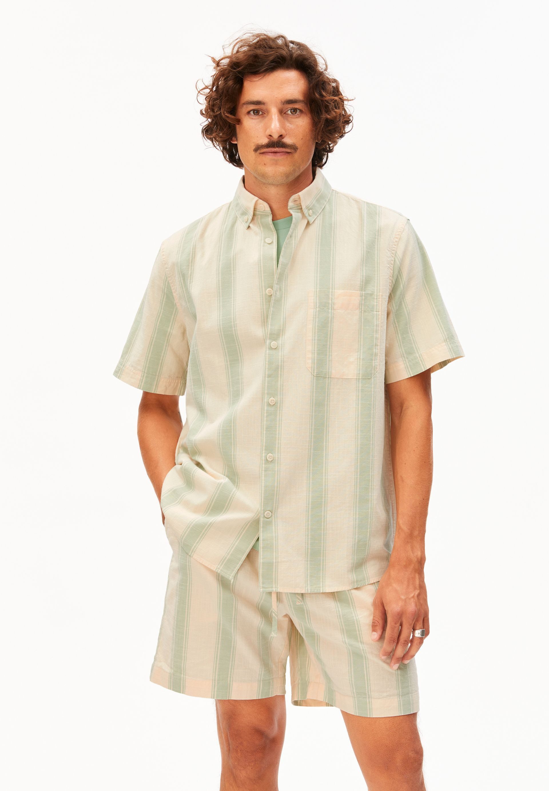 Armedangels Kurzarmhemd STRIPED 100% Bio-Baumwolle (1-tlg., Relaxed Fit)
