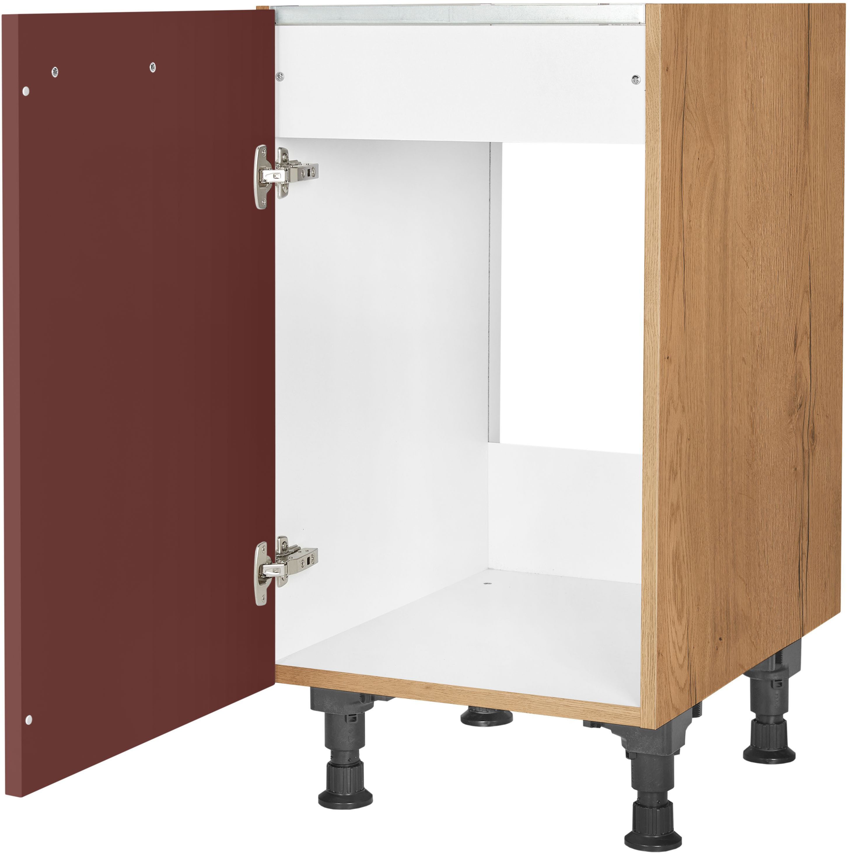 nobilia® Spülenschrank "Easytouch", Ausrichtung wählbar, vormontiert, in den Breiten 45 und 60 cm, mit höhenverstellbaren Sockelfüßen
