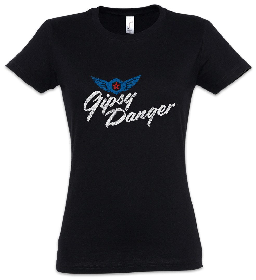Print-Shirt Vintage Gipsy Danger Logo Damen T-Shirt Del Toro Kaiju Pacific Rim
