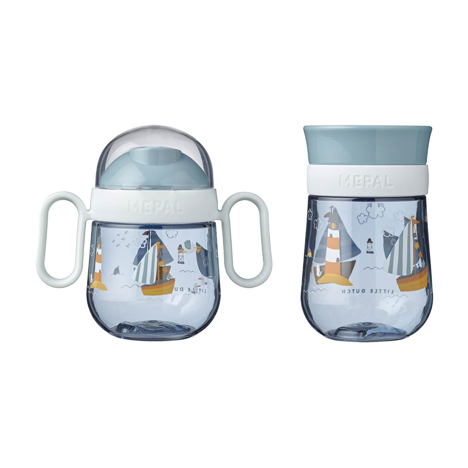 Mepal Kinderbecher Mio Trinklernbecher 200 & 300 ml 2er Set, Polypropylen, Silikon, Tritan Sailors Bay