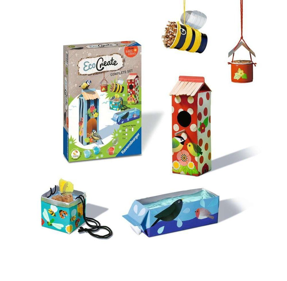 Ravensburger Malblock Upcycling EcoCreate Midi Helping Birds & Bees Bienen & Vögel 18143