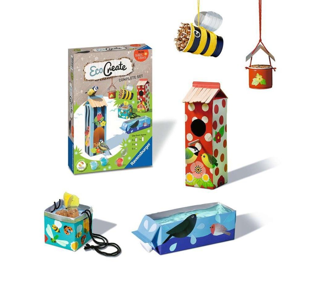Thumbnail - Ravensburger Malblock Upcycling EcoCreate Midi Helping Birds & Bees Bienen & Vögel 18143