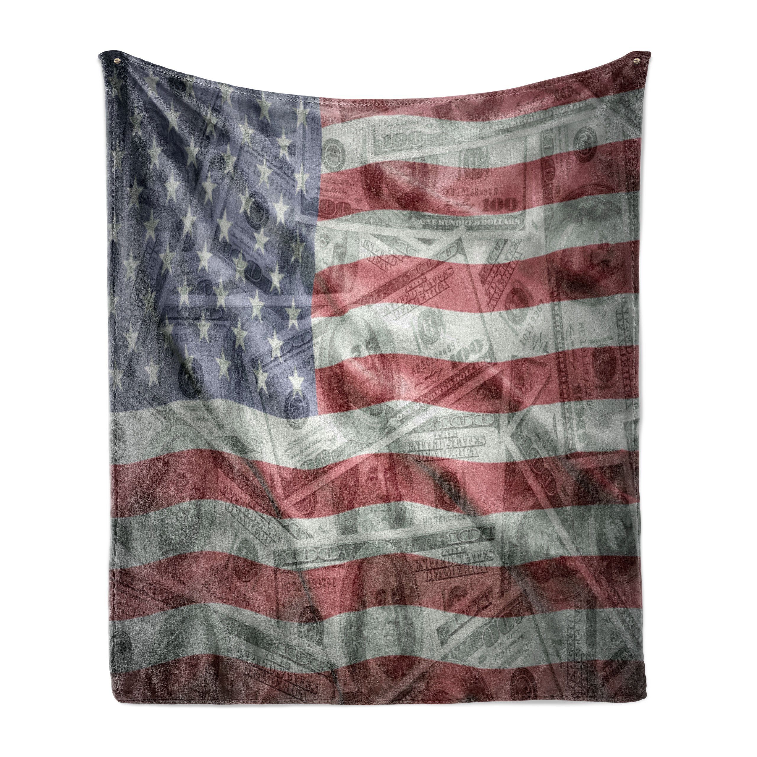 Amerikanische Austausch Gemütlicher den Plüsch Wohndecke Dolar und Innen- Flagge für Außenbereich, Abakuhaus,