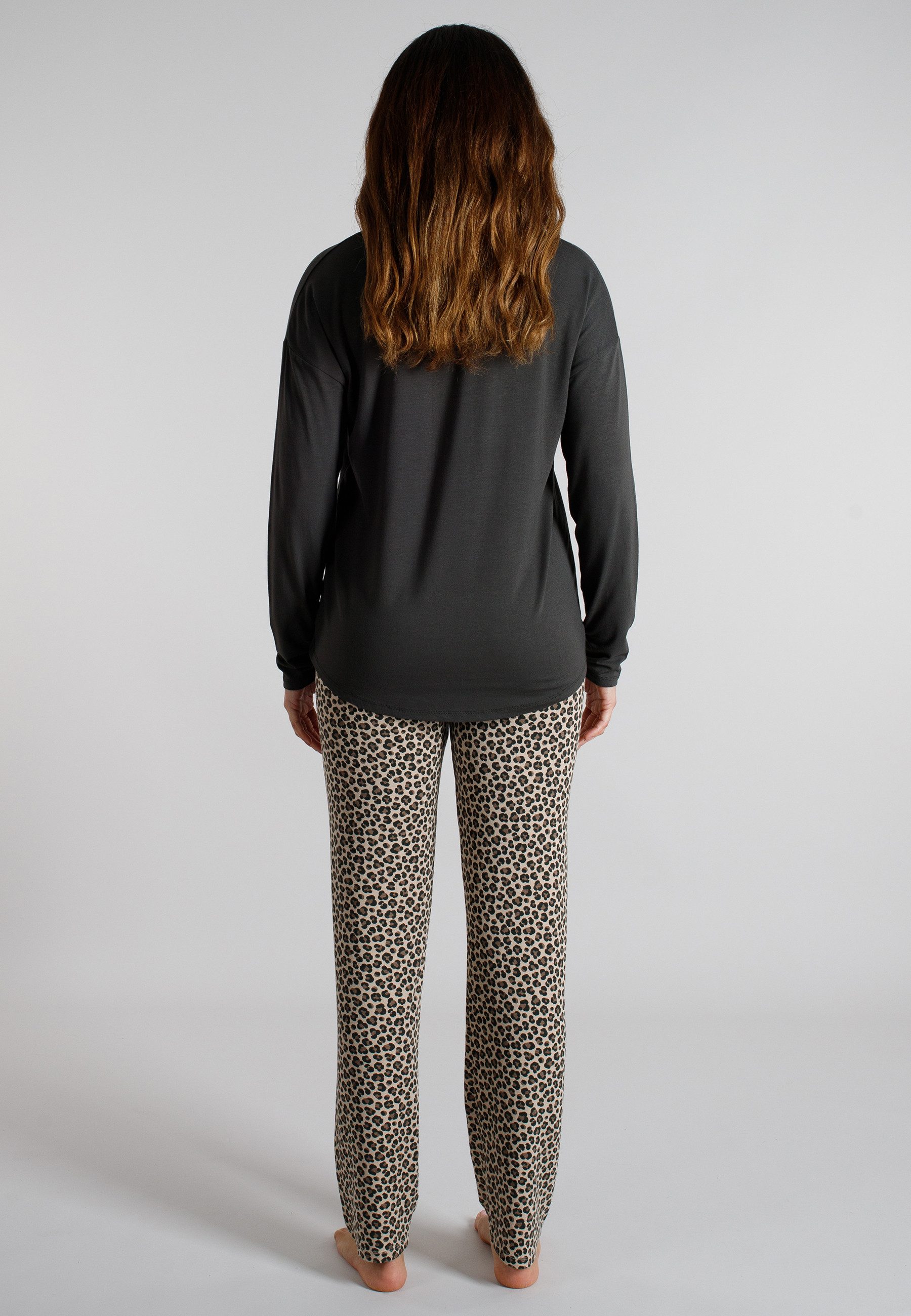 TOM TAILOR Pyjama TOM TAILOR Damen Pyjama grau bedruckt (1 tlg)