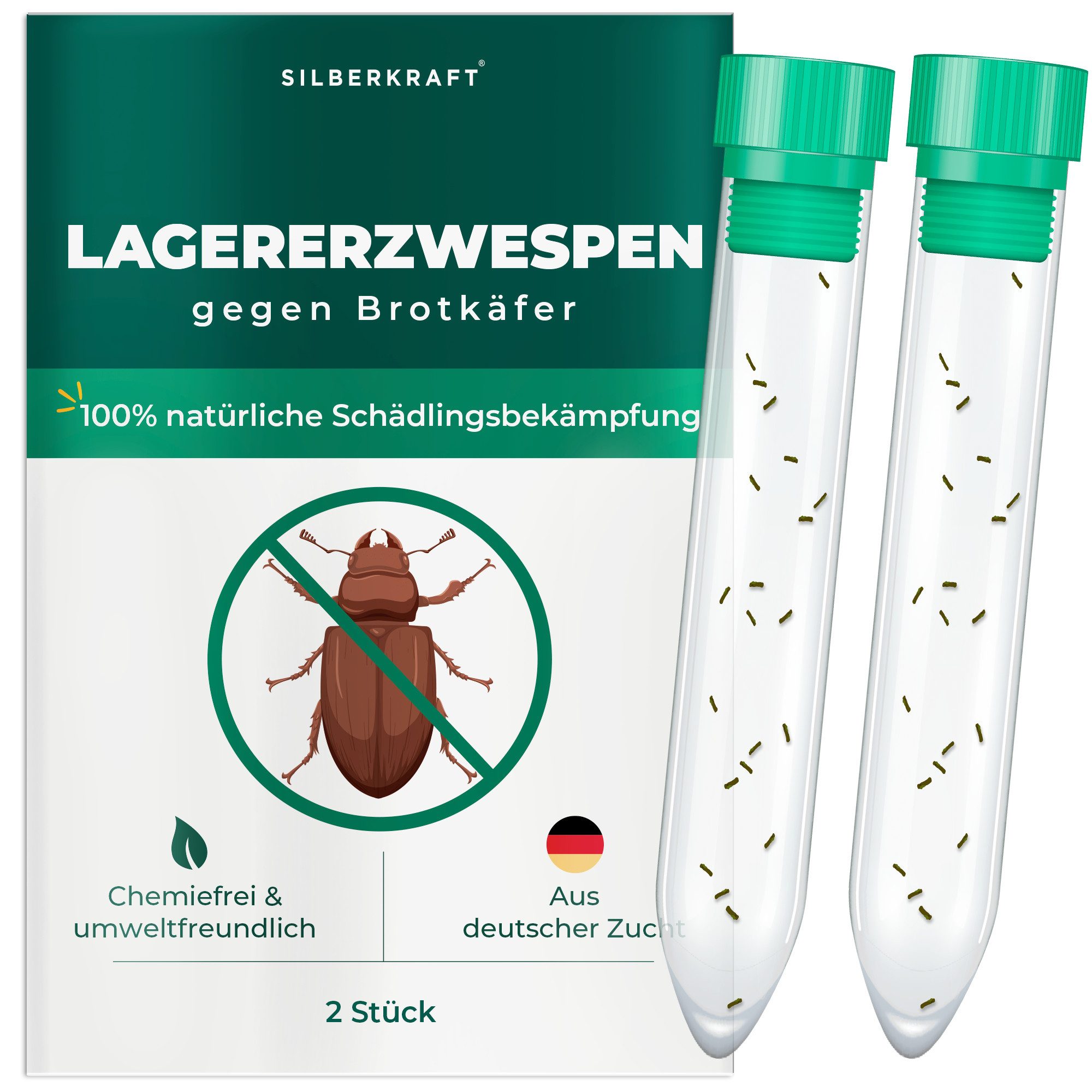 Insektenvernichter Lagererzwespen gegen Brotkäfer, Kornkäfer, Kugelkäfer, Tabakkäfer