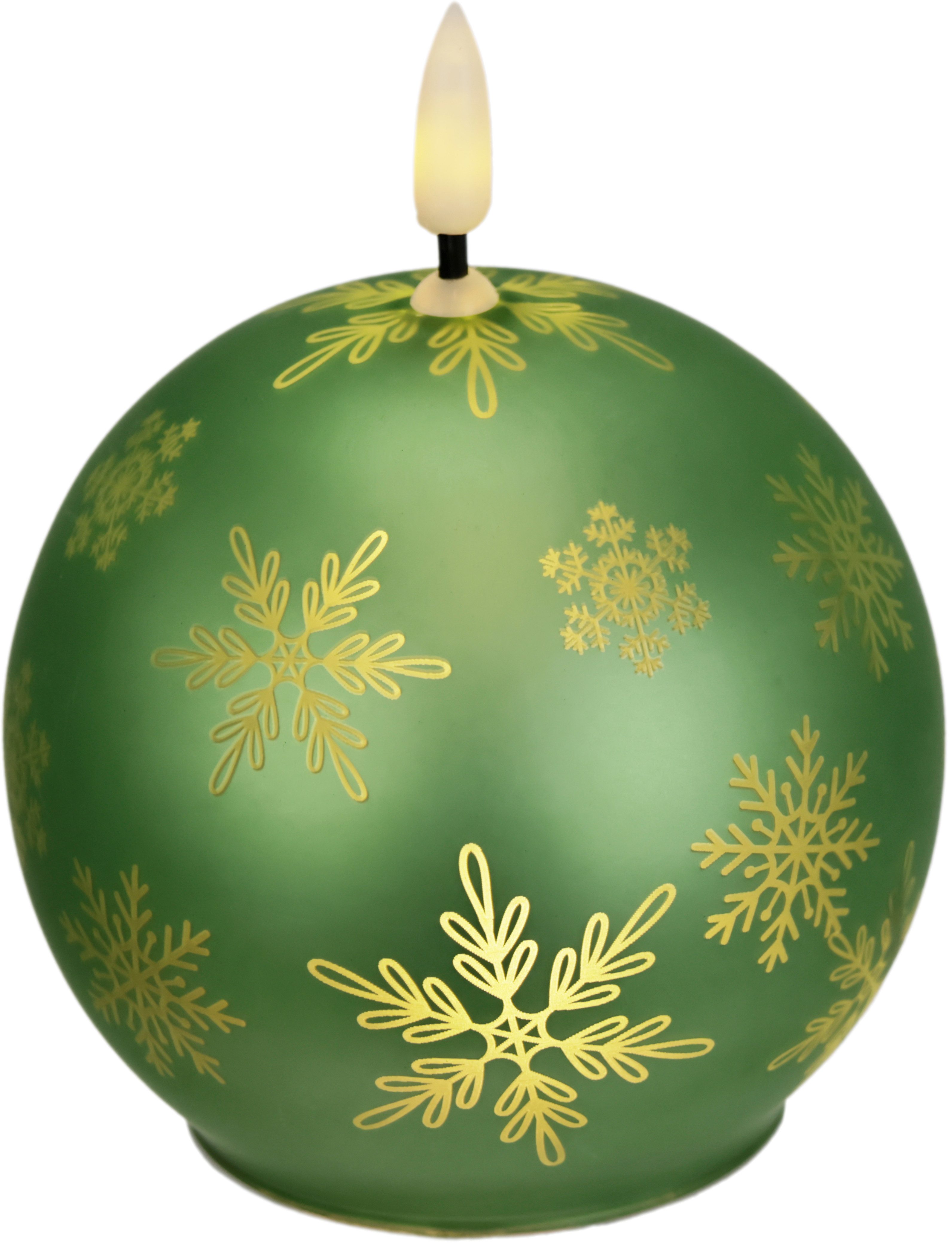 I.GE.A. LED-Kerze Kugel-Kerze A, aus Glas batteriebetrieben mit Timer Adventskranz Adventskerzen