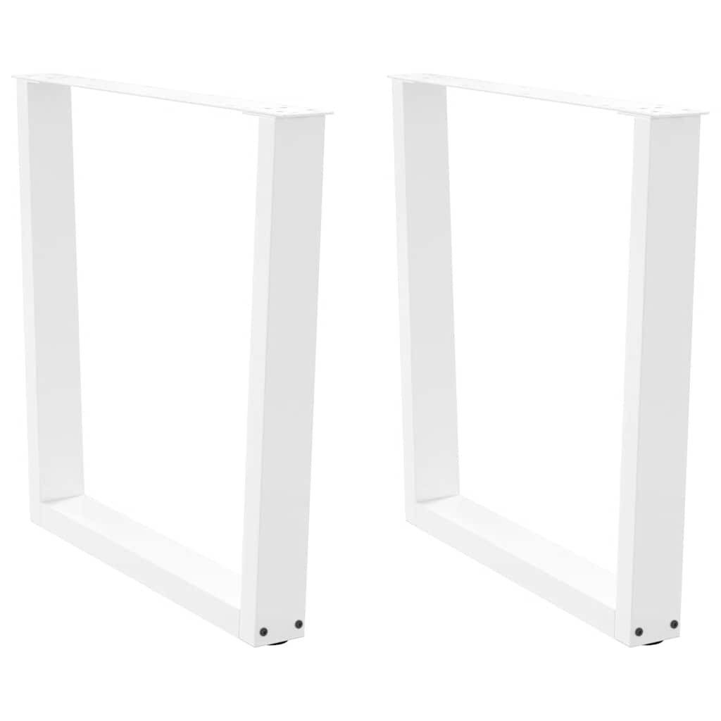 Tischgestell Esstischbeine V-Form 2 Stück Weiß 90x72-73,3 cm Stahl