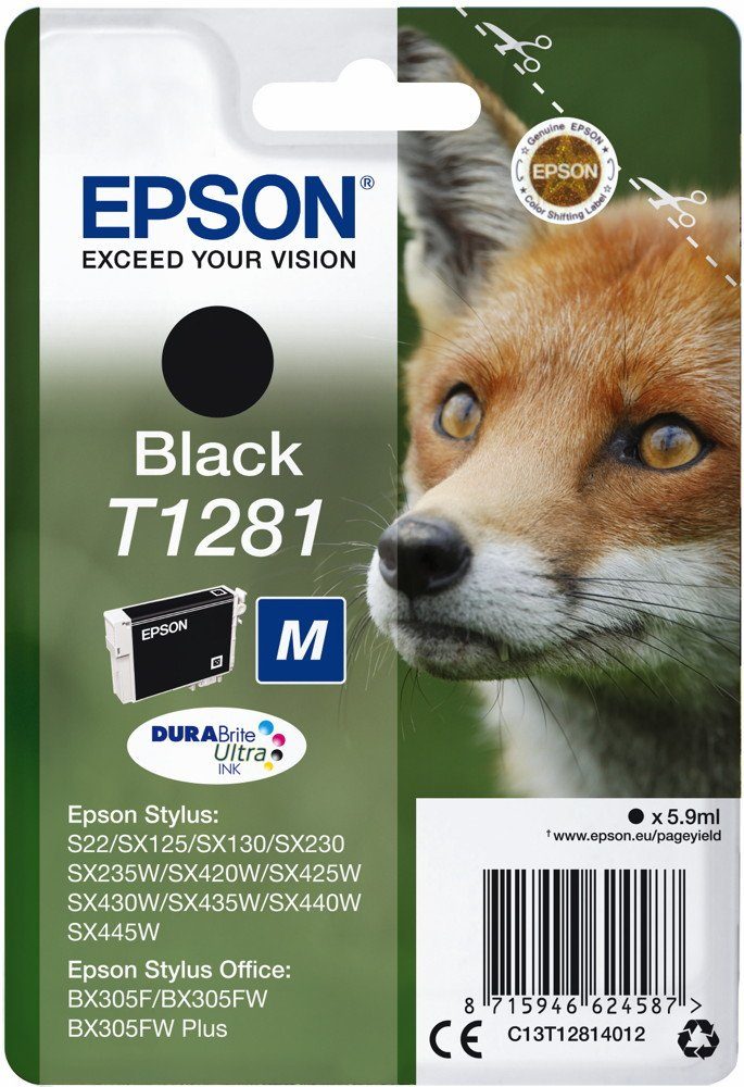 Epson Epson Druckerpatrone Tinte T1281 BK black, schwarz Tintenpatrone