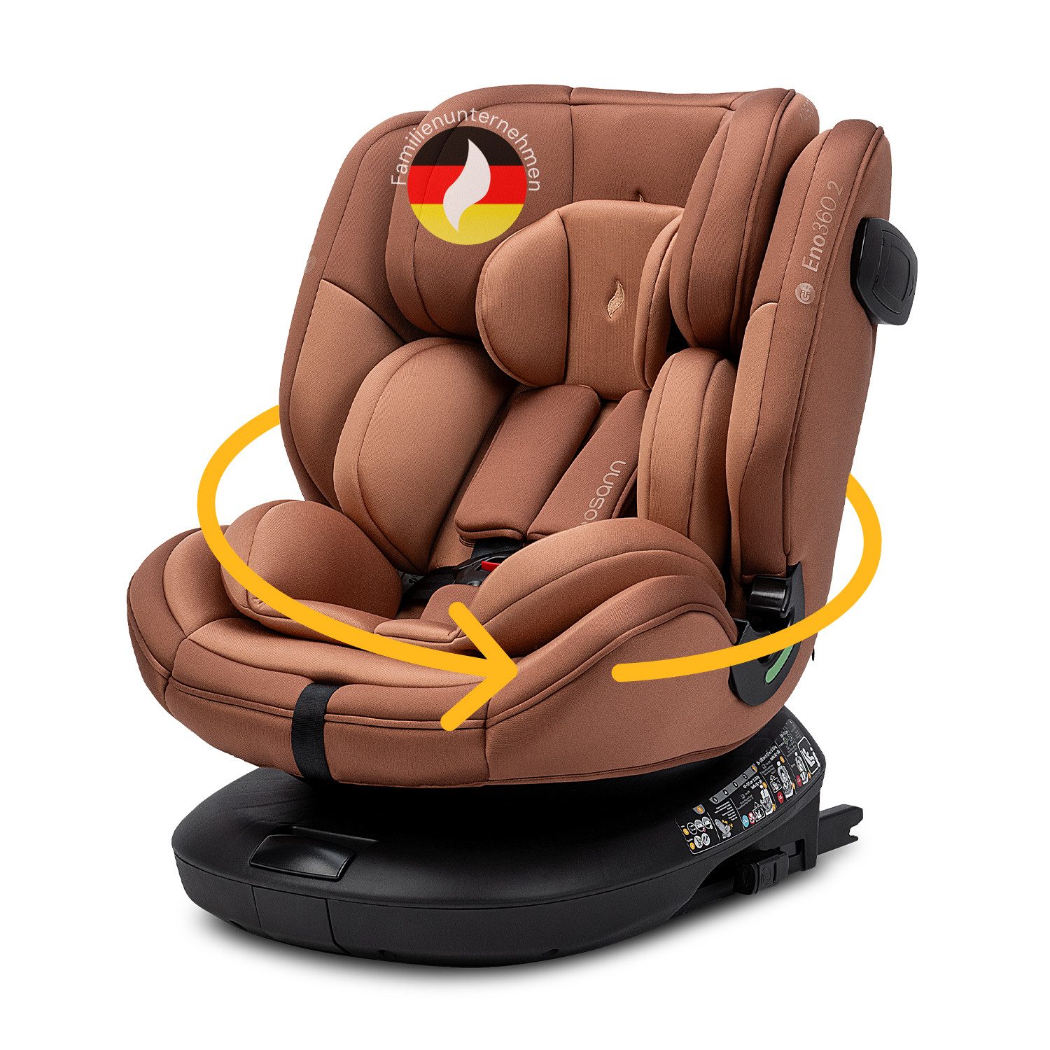 Osann Autokindersitz Eno360 2, Reboarder 360 Grad drehbar, Kindersitz ab 1 Jahr mit Isofix, ab: Geburt, bis: 12 Jahre, ab: 40 cm, bis: 150 cm, erleichtertes Anschnallen mit Magneten, extra Seitenaufprallschutz