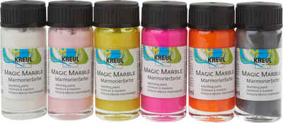 Kreul Bastelfarbe Magic Marble Set Love Neon, 6 x 20 ml