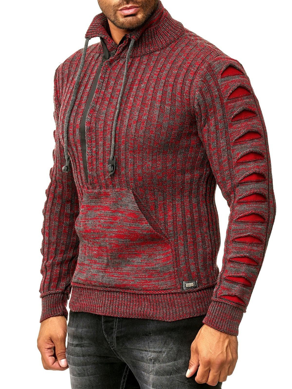 Rusty Neal Rundhalspullover mit tiefer Reißverschlussleiste