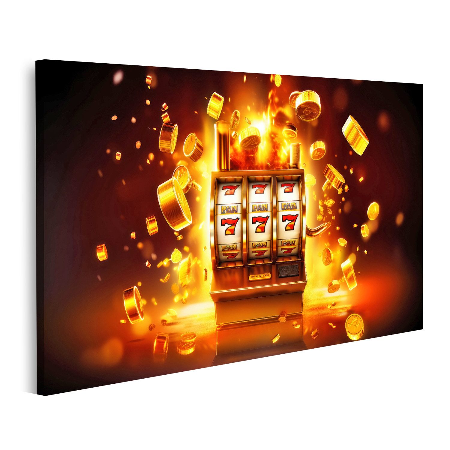 islandburner Leinwandbild Online Casino Banner Spielautomat gewinnt Jackpot Bilder