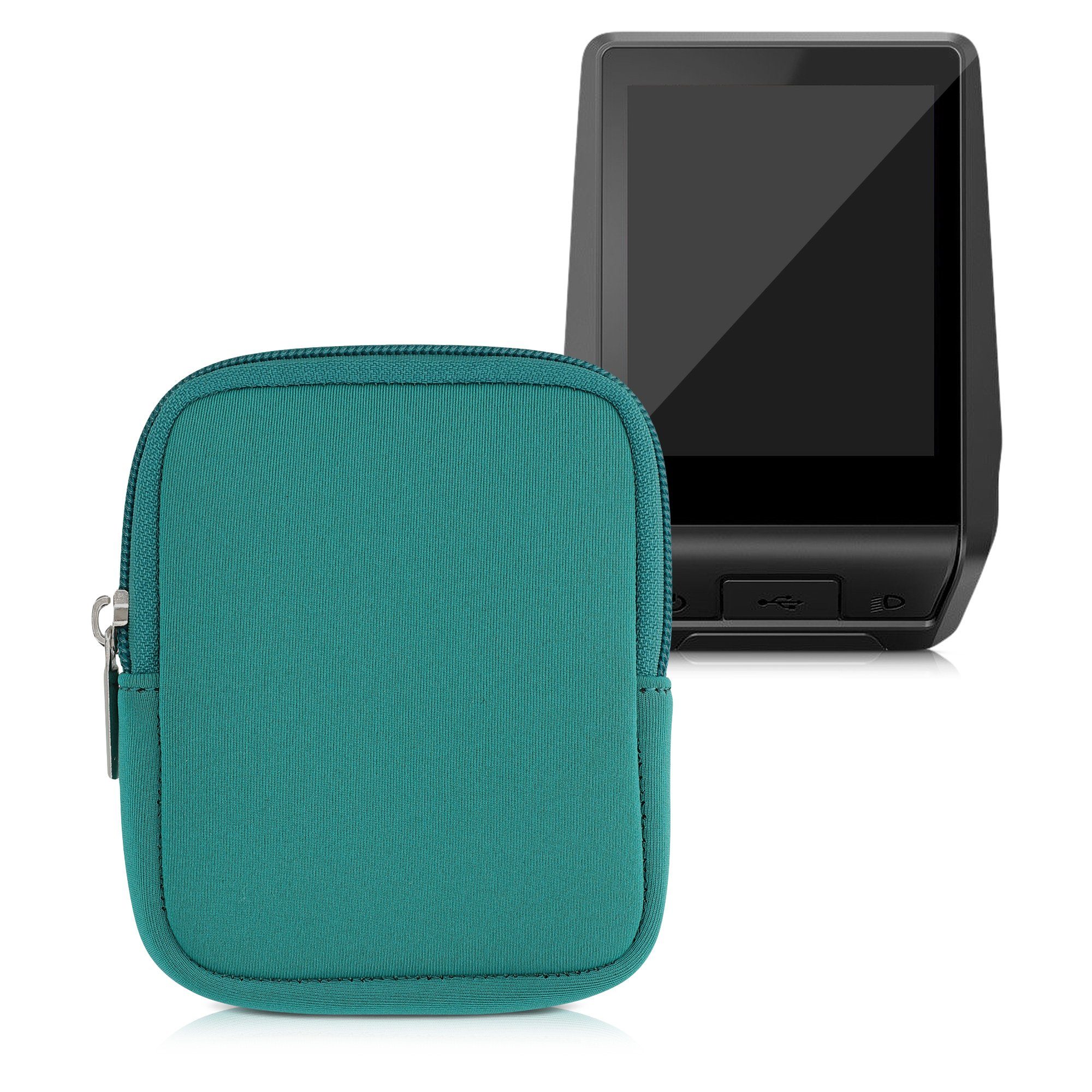 kwmobile Aufbewahrungstasche Tasche für Bosch Nyon 2 (1-tlg), E-Bike Computer Neopren Hülle - Schutztasche Petrol