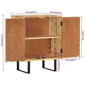 vidaXL Sideboard Sideboard mit 2 Türen 55x35x70 cm Massivholz Mango (1 St)