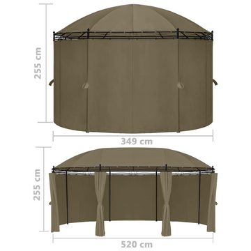 vidaXL Partyzelt Pavillon mit Vorhängen 520x349x255 cm Taupe 180 g/m²